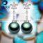 wholesale 18k gold tahitian pearl natural gemstone beads earrings