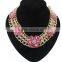 Fashion Statement Necklace Earrings Set Multilayer Rope Chain Heavy flower set Handmade Weaving Necklace set