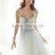 High Quality wedding dress 2016 off shoulder Sexy V neckline tulle skirt wedding dress DM-042 new fashion grey bridal dress