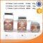 Set of 3 high quality glass storage bottle with decal