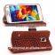 Woven Pattern Leather Mobile Phone Case Cover for Galaxy S5 I9600