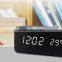 2016 hot sale digital home decor fashion cheap led wooden alarm clock