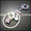 Factory price grape fruit bobbles, pompon,rhinestone magic cube metal keychain