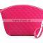 Leather simple clutch diamond-type lattice cosmetic bag Kindworkmanship