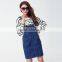 2016 New Fashion Denim Cowboy High Waist Women Suspender Skirt WYT-88757