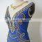 OEM Blue jersey with beaded low back formal evening party dresses