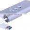 Top grade usb por hub suppliers, Aluminum casing High speed 3 port usb 3.0 hub with one RJ45 Lan port