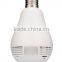 H.264 Fisheye Panoramic Bulb Light Hidden IP Camera 185 degree