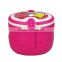 Three layers oval shape kids plastic lunch box with handle
