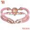 rhinestone main stone popular 2016 hot sell usa jewelry pink genuine stingray gold stainless steel clasps for leather bracelets