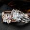 Wholesale  fashion jewelry gold/silver clear crystal luxury wedding piston ring