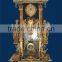 Romanian Architectural Style Embedded Ceramic Table Clock, Ornate Gilt Ceramic Table Standing Clock