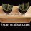 Concrete mini planters in wooden frame