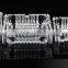 clear glass ashtray with different size square and round shape