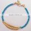 matta gold leaf charm handwoven wax cord bracelet customized charm friendship bracelet