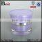 luxury green purple white color cosmetic jar with lid 15ml 30ml 50ml acrylic cream jar with shiny silver aluminum cap