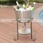 Metal Party Tub with Stand Ice Bucket Beverage Party Tub