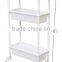 Kitchen Plastic Trolley Cart 3 Tires with Wheel