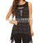 latest polka dot blouse design Black & White Polka Dot Flowy breezy Tank