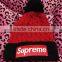 red embroidery knitted hats