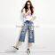 hot sale fashion jeans hip hop ripped jeans for women 2016