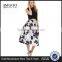 MGOO High Quality Imported Women White Umbrella Skirt With Floral Print High Waist Street Style 15146A368