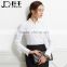 2017 New design ladies office wear white v-neck collar blouse for women