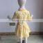 XF-207 summer fashion baby girl boutique clothing yellow girls dress with button