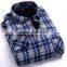 Custom lined plaid flannel warm slim fitted hawaiian shirt latest shirt designs for men 2015
