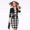 Women Vintage Print Cotton Linen Dress Casual Loose O Neck Half Sleeve Knee Length Dresses Plus Size