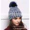 2016 Winter Two Colors Top Ball Crochet Hat
