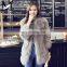 2016 New Fashion Wholesale Luxury Design Women's Winter Grey Fox Fur Coat