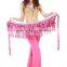 Bestdance Latin Profesional New Belly Dance 3 Layer Tassel Hip Scarf Belt Tribal silver Colors