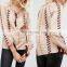 Wholesale Women Autumn Long Sleeve Embroidered Blouse With Lace-up Neck JYB31A18