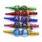 120mm Length Metal Smoking Pipe With Luminous Beads as Yellow Cigarette Holder With Bead Penant for Tobacco Absorbing