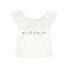 Wholesale 100% cotton baby shirt solid white color off shoulder lace top