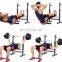 Hot sale flat weight bench adjustable foldable bench press weight lifting barbell plate rack