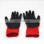 Black Latex Palm Coated Red Polyester Work Gloves