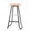 Simple And Exquisite Design Durable Black Tall Wood Counter Bar Stool