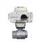 DN25 1inch Stainless steel SS304  AC220V  Female Thread Two pieces  electric ball valve