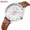 CURREN 9046 Women Simple Flower Pattern Elegant Watches Ultra Thin Dial Quartz Leather Fashion Wristwatch