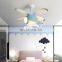 Children's Room Airplane Chandelier Contemporary Blue Gold Iron American Kids Pendant Lamp