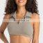 Breathable Soft Lapel Racer Back Sexy Sports Gym Yoga Bra Top Ladies Shockproof Workout Fitness Training Wear Clothes For Women