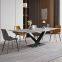 Luxury Design Steel Sintered Stone Extention Dining Table Rectangular Modern Dining Table