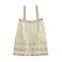 Hollow knit ethnic new 2025 vest top with lace decoration and mesh jacquard knitting