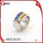 wholesale custom colorful silver jewelry stainless steel mens stone rings