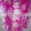 Mixed Colors Turkey Chandelle Feather Boa With Iridescent Lurex Decorations