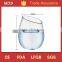 Factory price high borosilicate slanted stemless wine glass