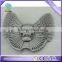 custom metal antique silver nickel plating skull badge