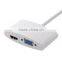 white DisplayPort DP To VGA & HDMI 2-in-1 Combo Cable TV AV HDTV Converter for PC